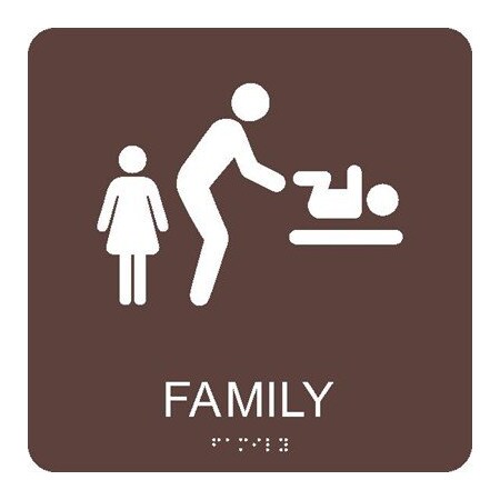 Nmc Family Restroom Braille Ada Sign, ADA27BR ADA27BR